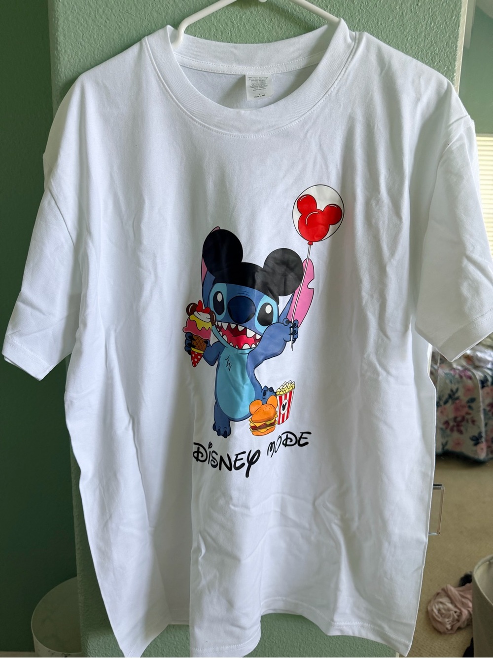 Disney Womens' White Stitch Graphic Tee